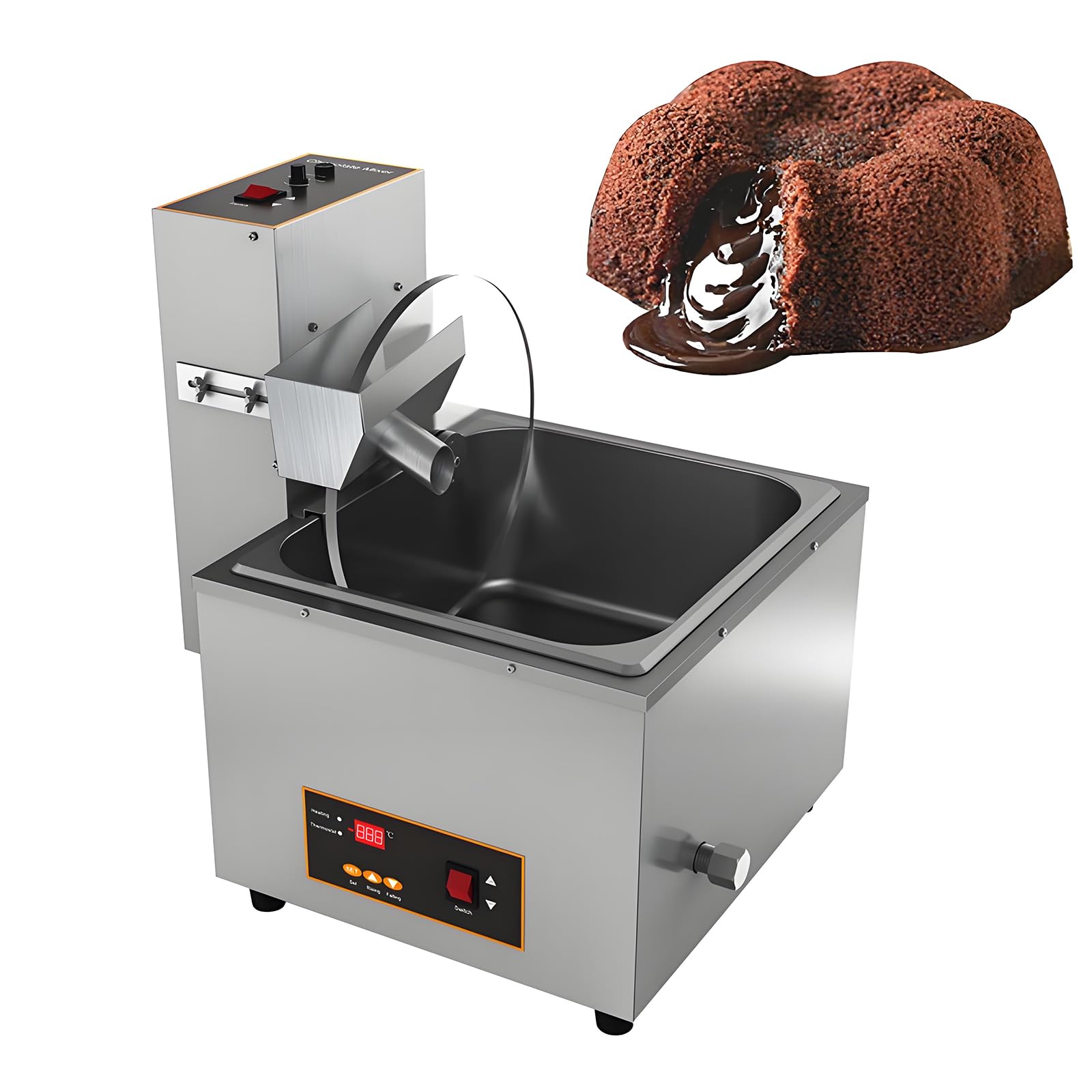 Piec Do Topienia Czekolady, Automatyczna Maszyna Do Nakładania Czekolady, Wydajność Topienia 12 Kg, Regulowana Prędkość 35-55 Obr./Min, Równomierne Topienie, Wylewanie I Temperowanie, Do Masła, Śmiet