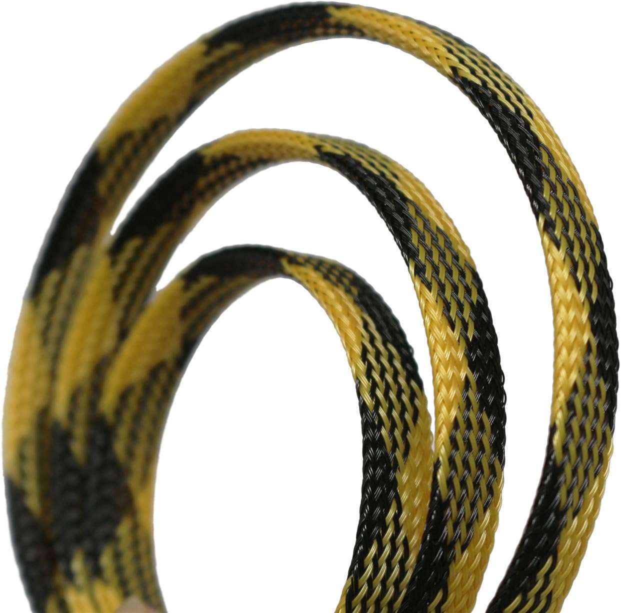 30ft PET Expandable Sleeving Flexo Wire Cable Sleeve (1/4", Green&Black): Home Audio & Theater