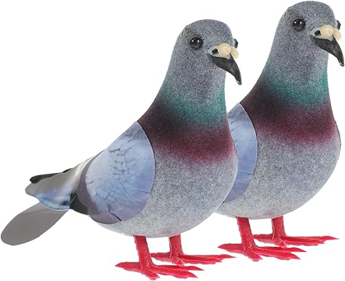 Miniatura 9 de Yardwe Modelo de paloma de espuma de simulación, 2 piezas, paloma falsa, modelo de animal artificial, estatua de pájaro para decoración en miniatura
