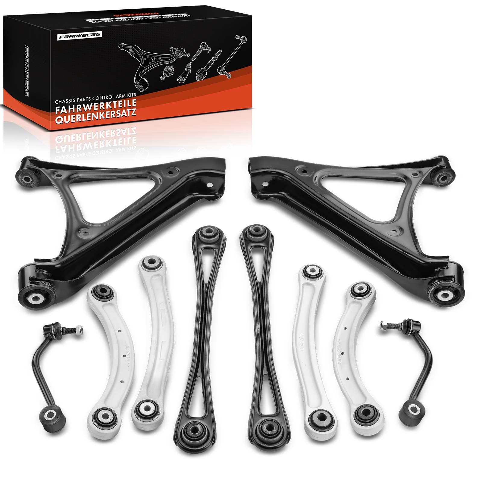 Frankberg 10x Kit de bras de suspension d'essieu arrière 7L0505465B | Compatible avec: C.a.y.e.n.n.e 9PA, Q7 4L, Q7 4LB, T.o.u.a.r.e.g 7L6 7L7 7LA