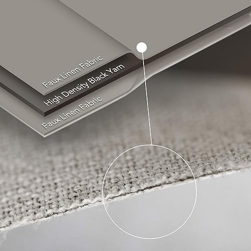 Miniatura 4 de Deconovo - Cortinas de lino completamente opacas de sala de estar, cortinas de oscurecimiento con textura de lino de 84 pulgadas de largo para sala