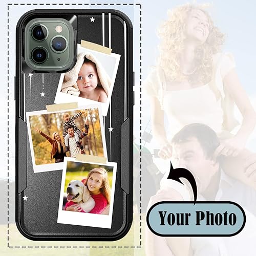 Vista 31 de Funda de fotos personalizada para Apple iPhone 11 Pro Max, patrón de collage a cuadros, personalizado para hacer imágenes en gruesa 3 híbrida Rosa