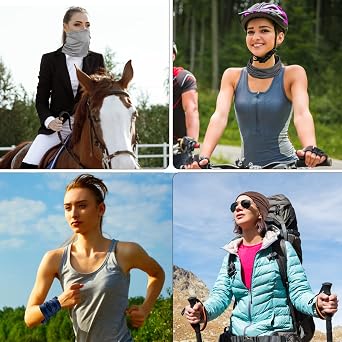 NACHLYNN 4 Pack Multifunctional Headwear Bandana Snoods,Neck Gaiter Nose Warmer Soft and Comfortable Snoods Scarf for Men and Women