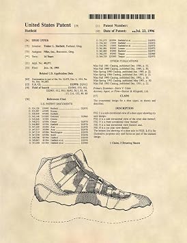 Tcllka 11 Sneaker Art - Patent Art Poster 8.5 x 11 - 59 Y