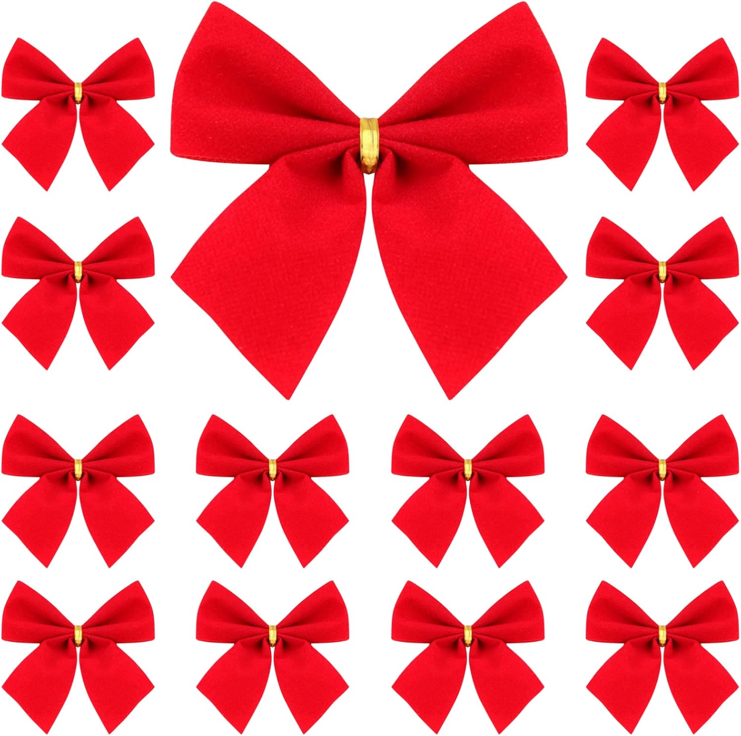 LUOEM Velvet Ribbon Bows Christmas Tree Bows Bowknots Xmas Tree