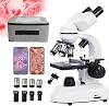 HD Biological Microscope -30000X50000X70000X Carrying Case, Professional Binocular Microscope Set -Students, Adults, Laboratory Guidance, Aquaculture, 70000