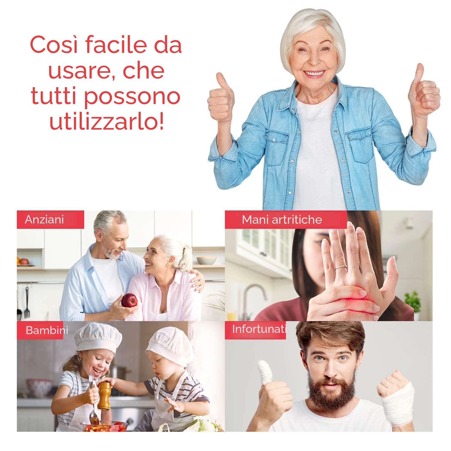 Apriscatole Elettrico Auto Kitchen Mama Automatico a Mani Libere a Batteria Bianco