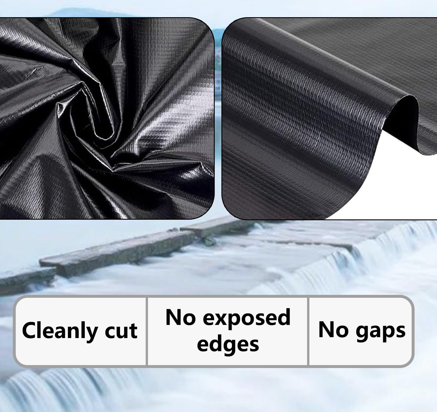 Cobertura para lagoa, lona para lagoas de jardim,cobertura para lagoa, capa para piscina de filme, Revestimiento de Caucho Negro para Estanque, lago para peixes grandes, Liner Gardens Pools（10×20m）