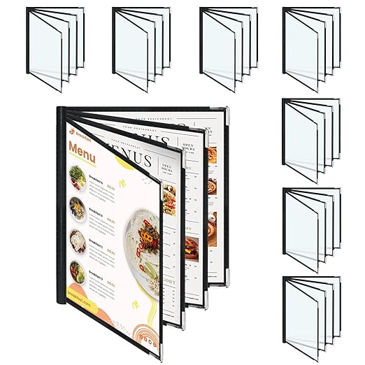 Menu Covers 8.5 X 11 Faux Leather PVC Clear 2 View Restaurant Menu