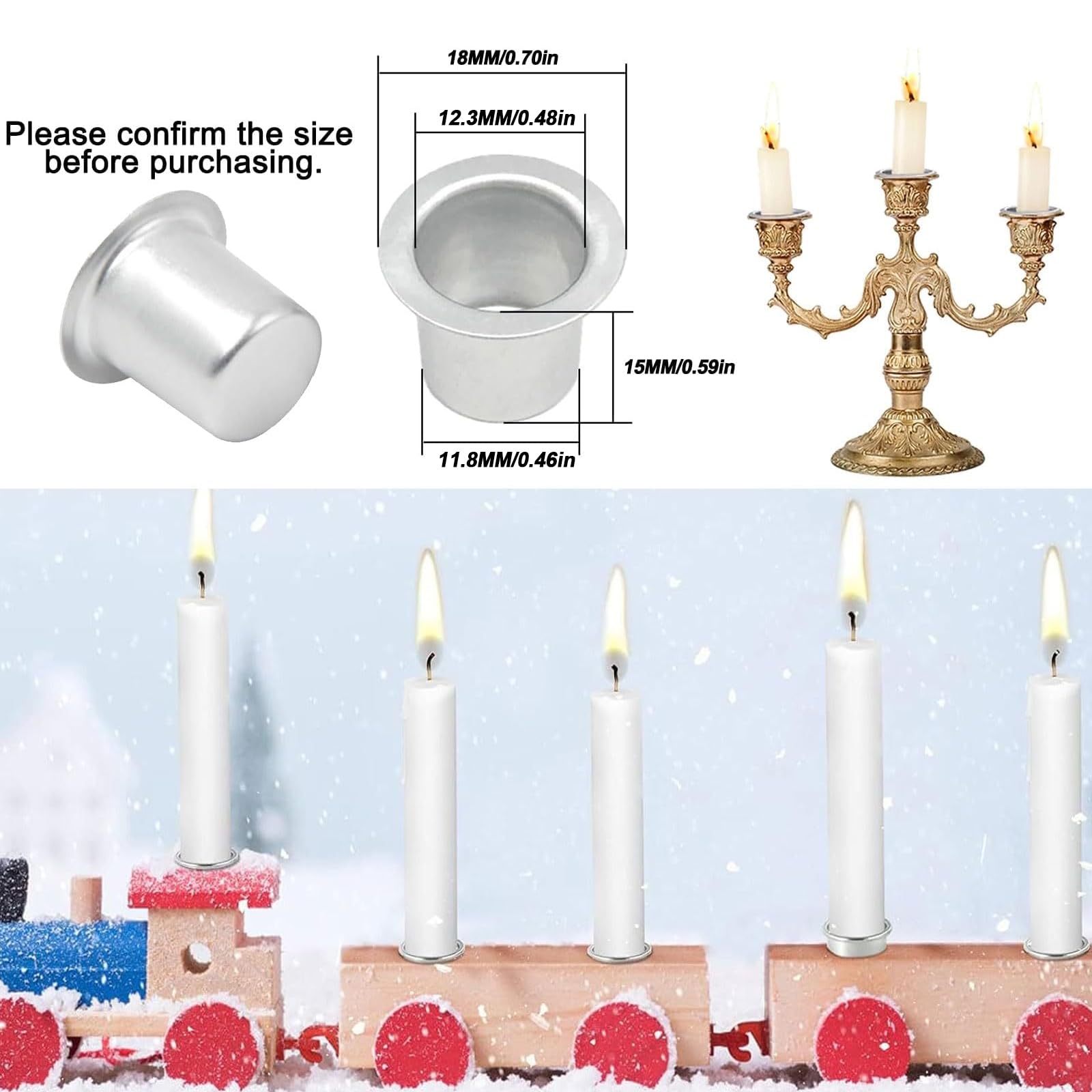 Xinlie Metal Alto Para Velas Cilíndricas Inserto De Vela Titular Plano Para Velas De Té Estándar Candeleros Soporte De Luz Candelabros De Metal Para Iluminar Y Decorar, 25 Piezas