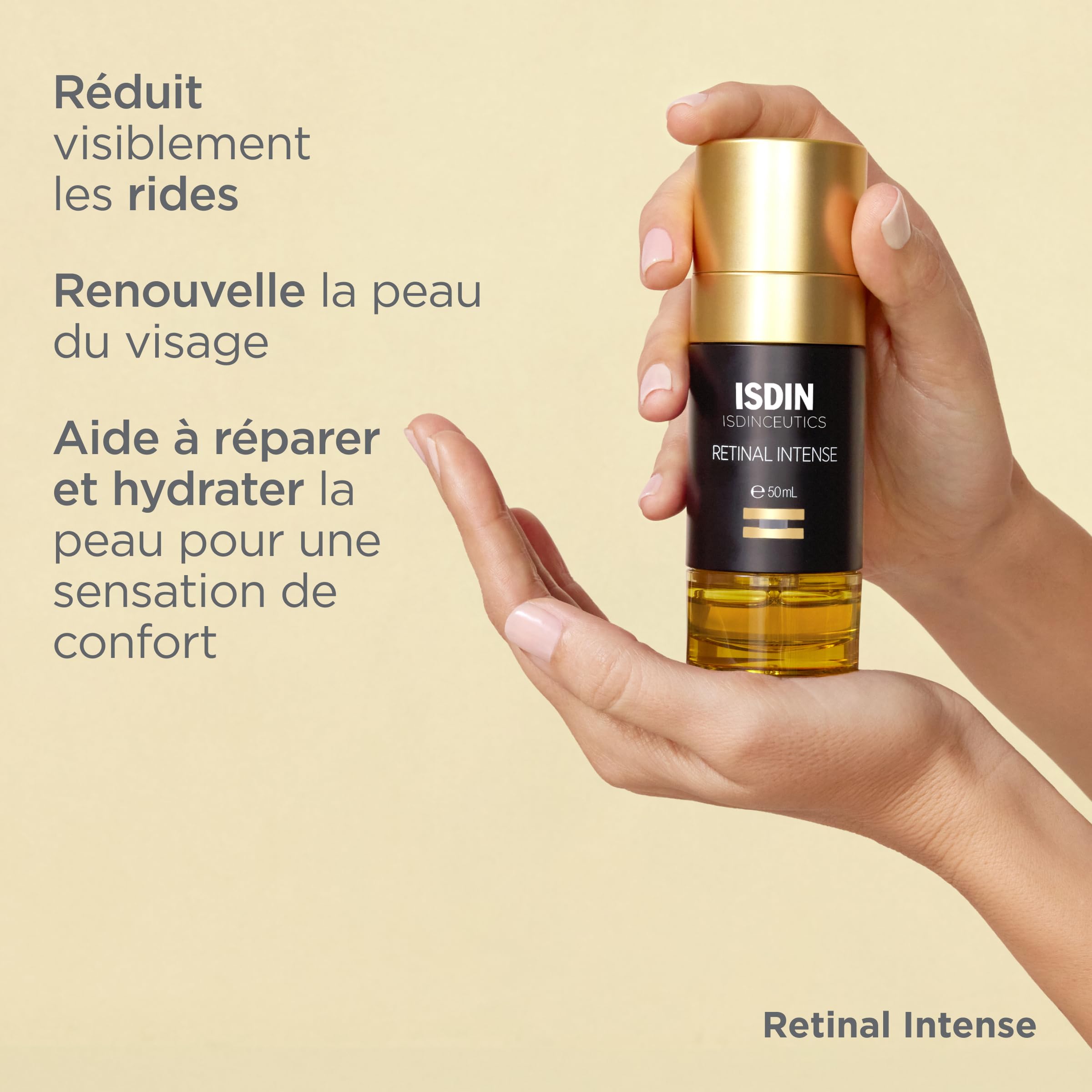 ISDIN Isdinceutics Retinal Intense (50 ml) | Sérum Biphasique de Nuit à base de Rétinaldéhyde | Pour tous les Types de Peaux contre les Signes Visibles de l'Âge