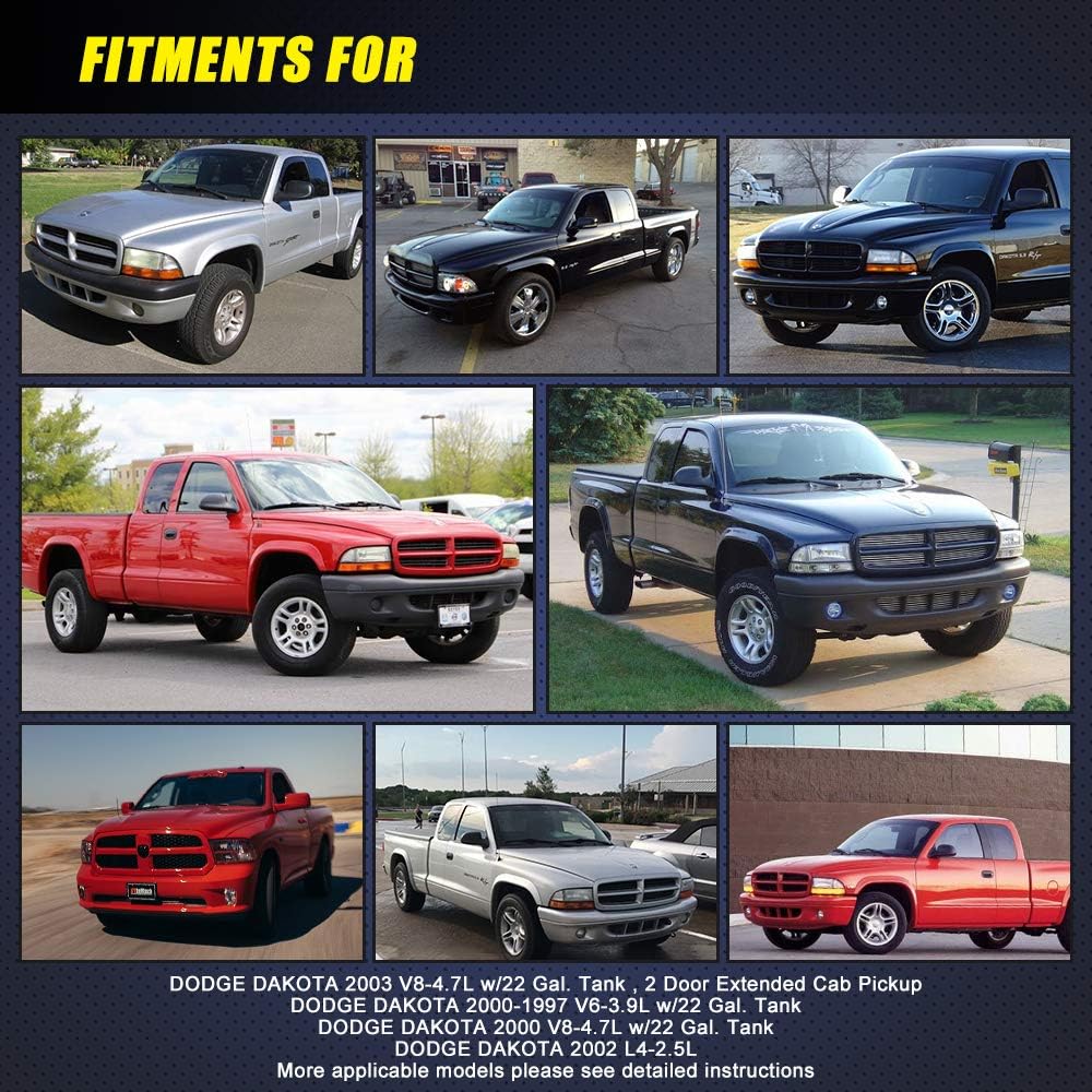 TOPSCOPE FP7116M - Fuel Pump Assembly E7116M fits 1997 1998 2000 2001 2002 2003 Dodge Dakota(2 Door Extended Cab Pickup & w/22 Gal. Tank)