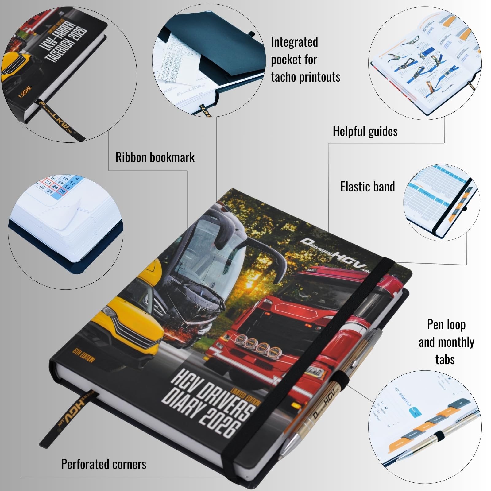 HGV Drivers Diary 2026: Trucker Log Book, B5 - Image 4