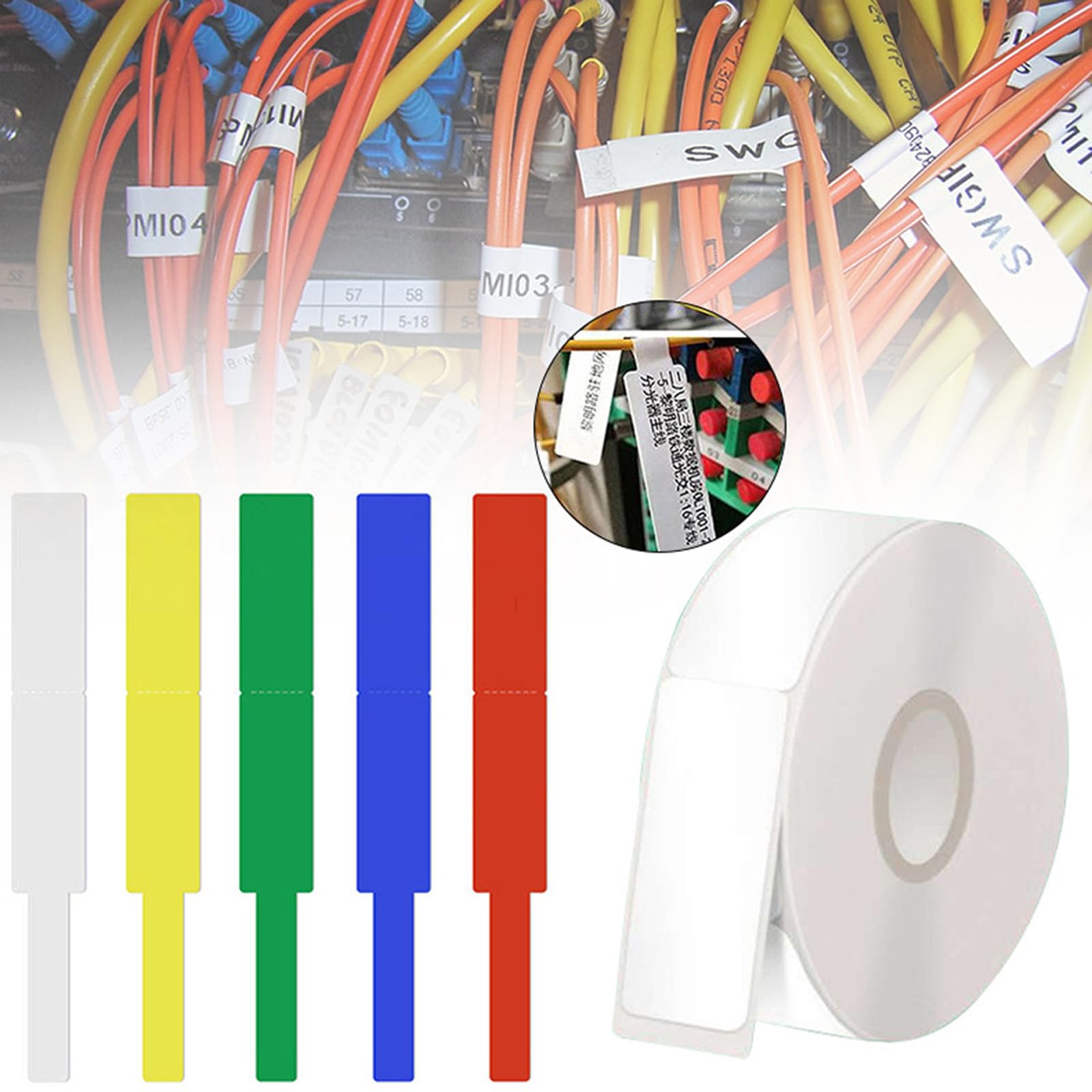 Etichette termiche stampabili Etichette di carta adesiva Adesivi per etichette per cavi resistenti all'olio Etichette adesive industriali per ufficio Scuola Ospedale