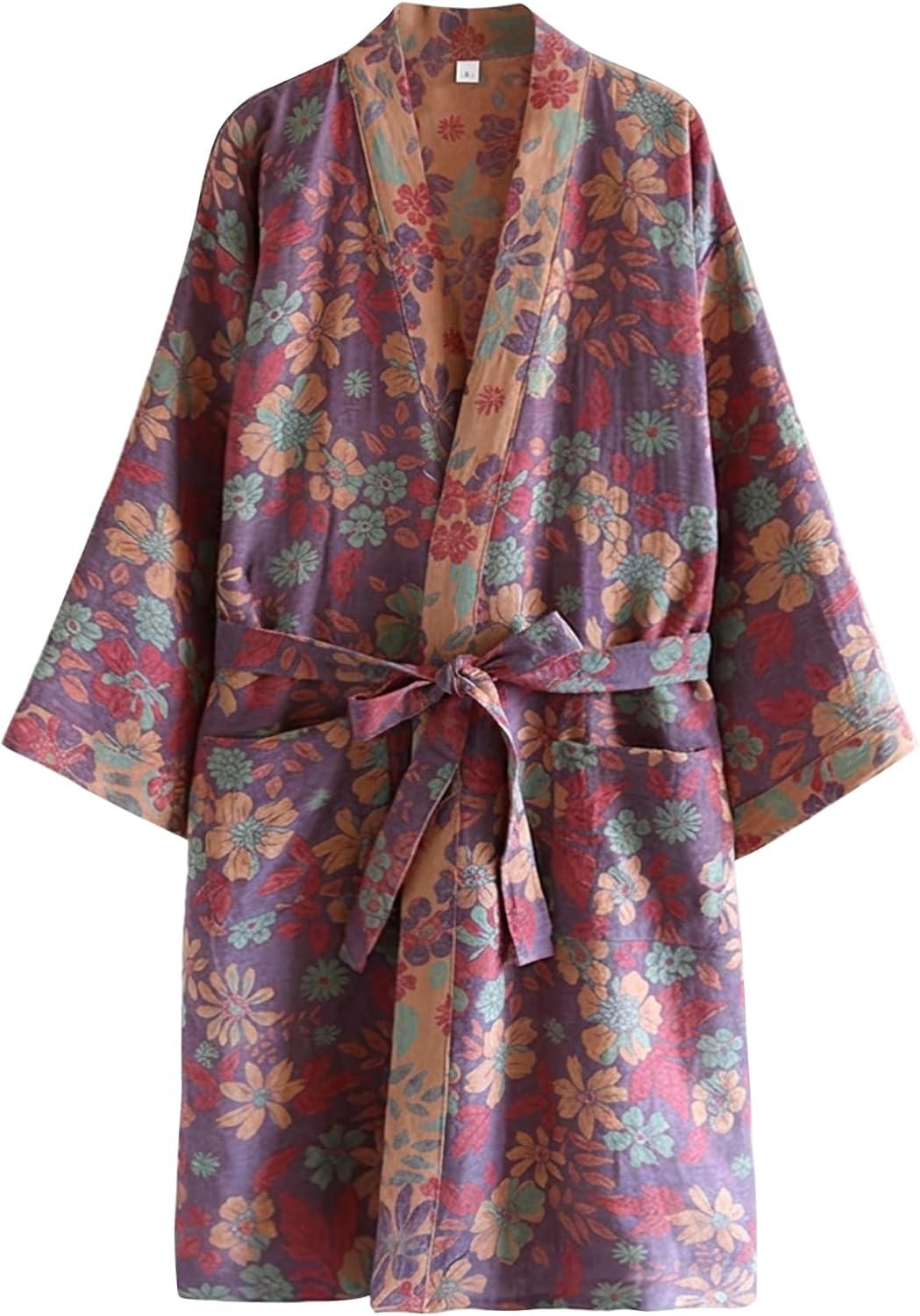 Arssm Women Cotton Gauze Robes Jacquard Japanese Yukata Muslin Kimono Robe Bathrobe Loungewear Sleepwear