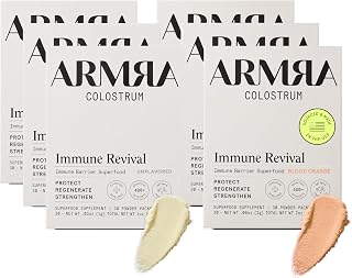 ARMRA Colostrum™ Premium Powder, Grass Fed, Gut Health Bloating Immunity Skin & Hair, Contains 400+ Bioactive Nutrients, Keto, Gluten & Fat Free (Unflavored, Blood Orange Bundle | 180 Servings)