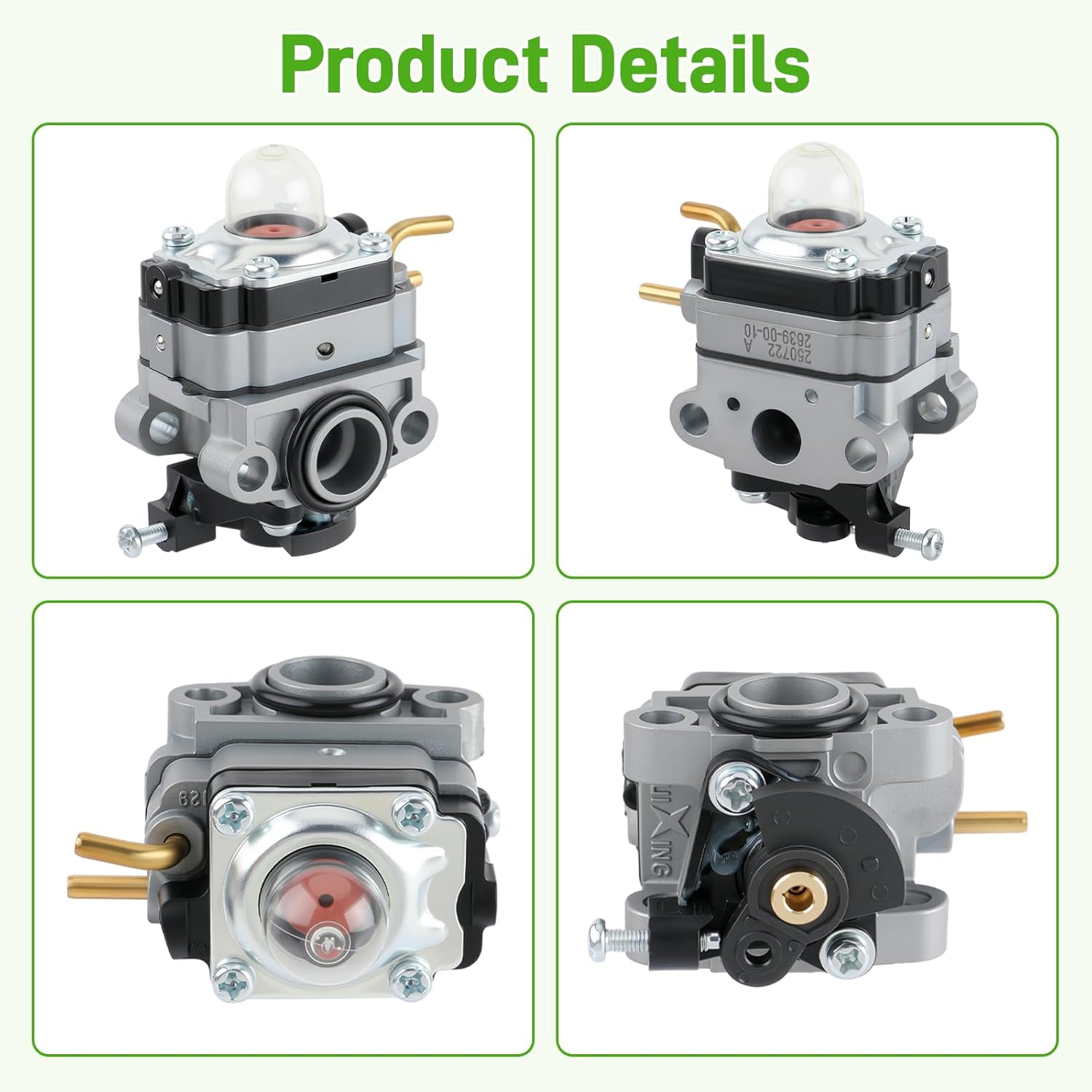 Ruixing OEM RY253SS Carburetor for Ryobi Weed Wacker Parts RY251PH RY252CS RY254BC Ryobi Full Crank 2 Cycle 25cc Weed Eater Trimmer #753-06258A 307160001