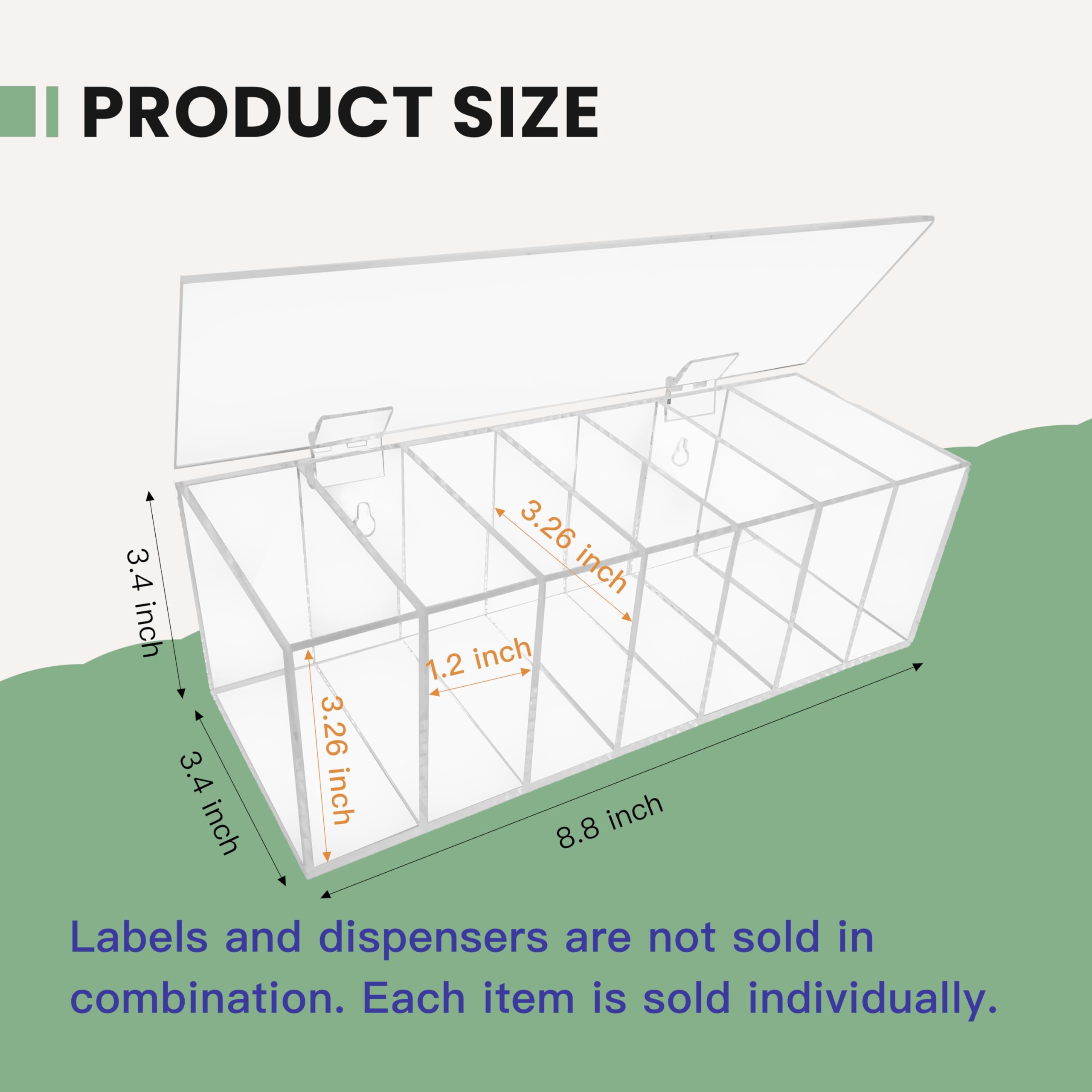 7 Slots Acrylic Dispenser For Day Of The Week Labels
