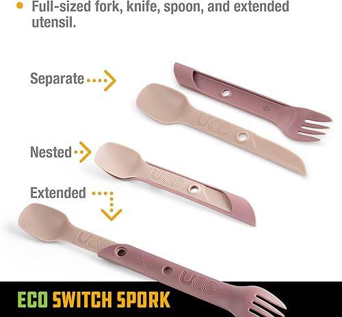 Miniatura 2 de UCO Reciclado ECO Switch Spork - Juego de utensilios de camping integrados de 2 piezas