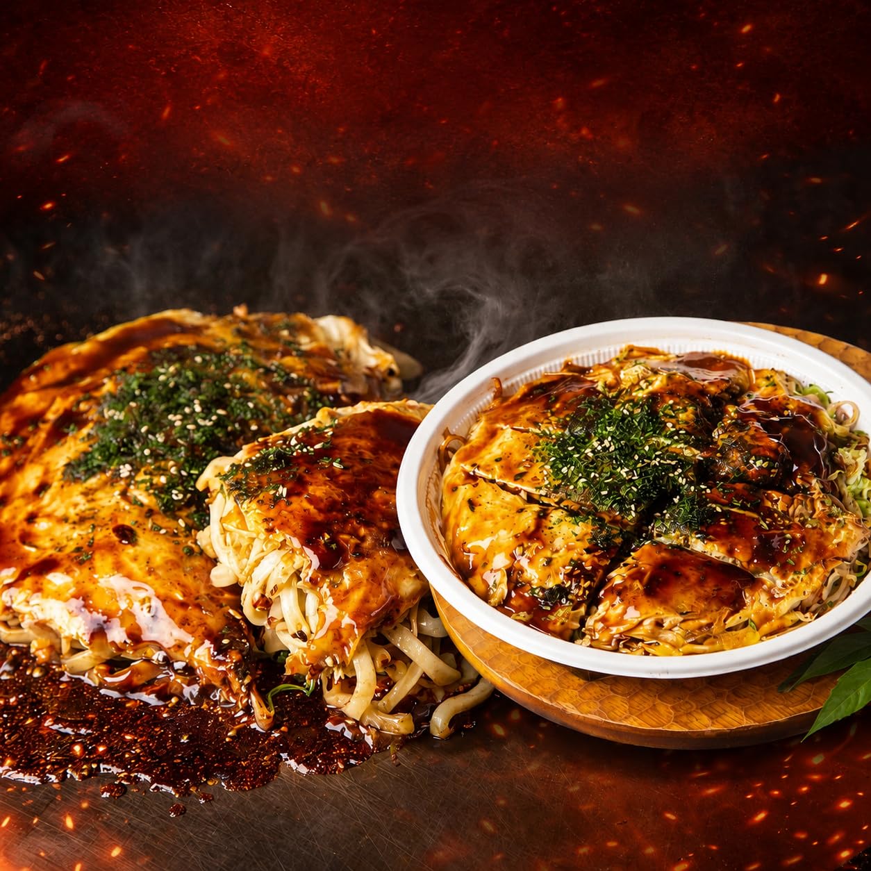 Amazon | 【鉄板将軍】広島お好み焼き 肉玉うどん 大容量 450g×3枚入