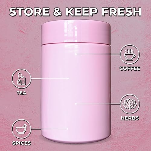 Miniatura 4 de Stash Jar - Recipiente a prueba de olores (16.9 fl oz) para hierbas, especias, café, tés y más, tarro hermético de doble sellado, vidrio grueso con
