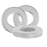 Vista 27 de Arandelas planas de acero inoxidable de 1" - Diámetro exterior de 2", arandelas de acero inoxidable 304 (18-8), arandelas de metal para tornillos