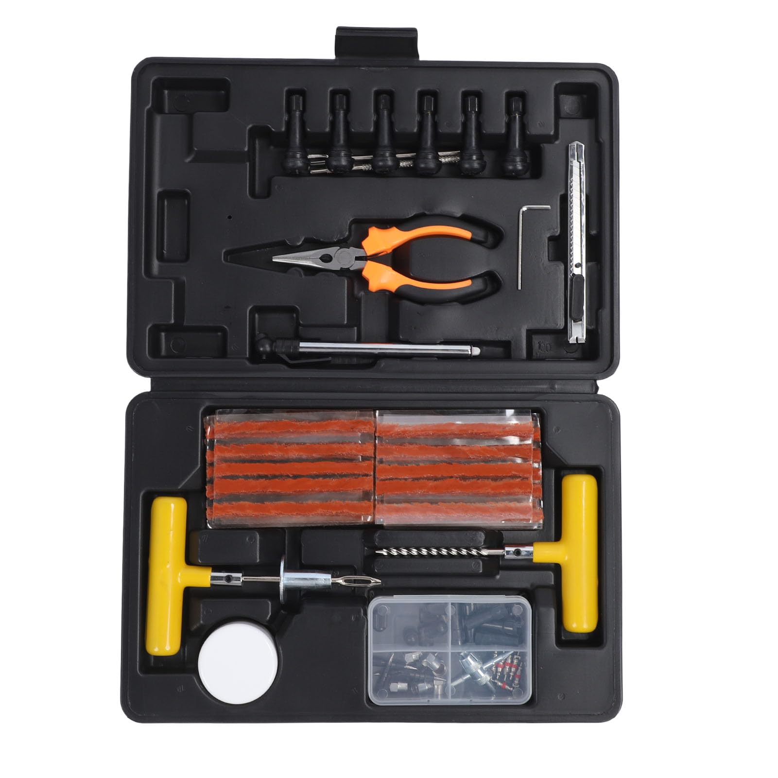 Kit di Riparazione Pneumatici, Strumenti per Forature Pneumatici Resistenti, Rapidi e Facili Usare per Auto, Moto, Camion, ATV, Trattori, con Assistente Universale per la