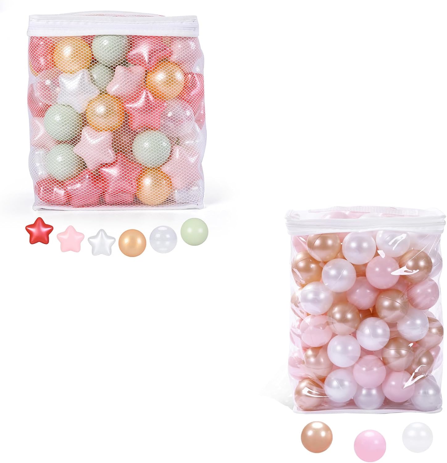 TRENDPLAY Star Balls for Ball Pits 300 Count Plastic Balls for Baby Ball Pit, for Boys Girls Toddlers Play Tent