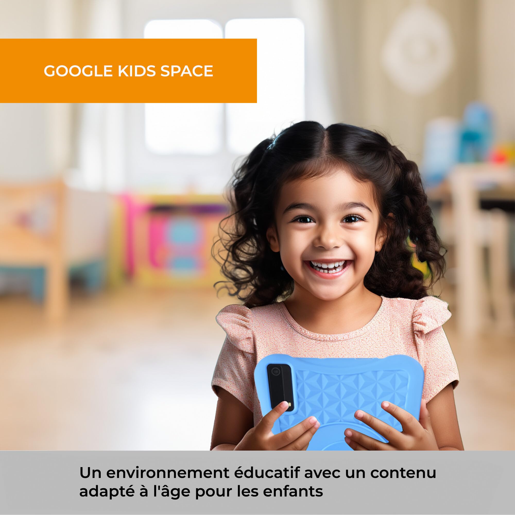 Denver Tablette Enfants 8 Pouces - Android 13 - Contrôle Parental - 4 Go RAM - 64 Go ROM - avec étui Antichoc (Bleu et Rose) - TIO80105K