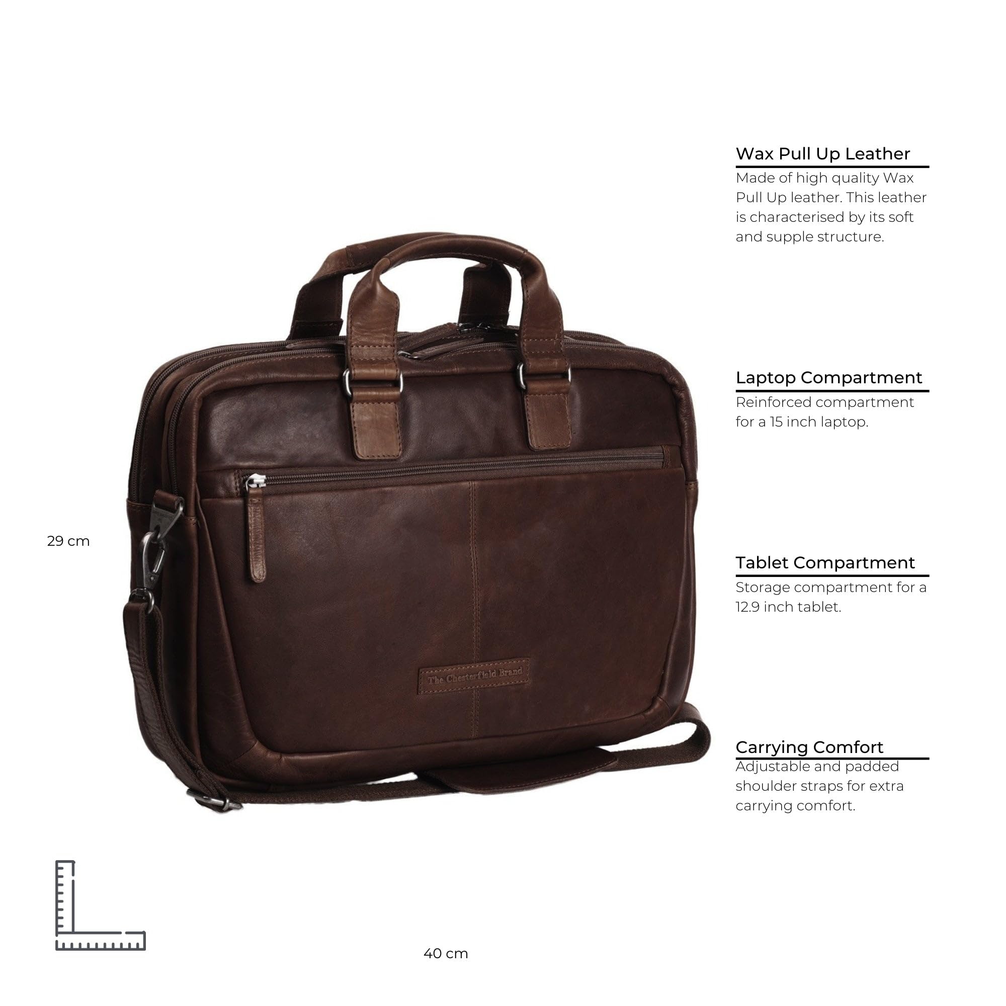 The Chesterfield Brand - Leder Laptoptasche Braun Seth