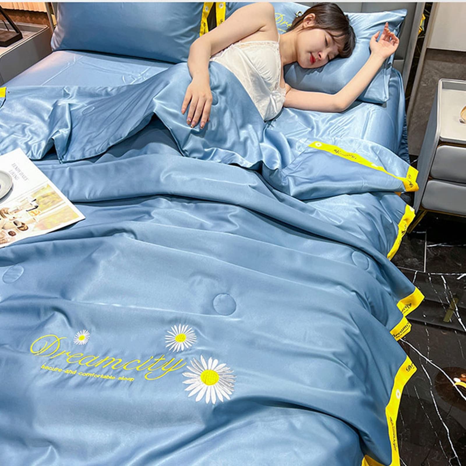 Amazon｜夏用布団 4点セット はだかけ布団 テンセル 冷感 シーツ 枕
