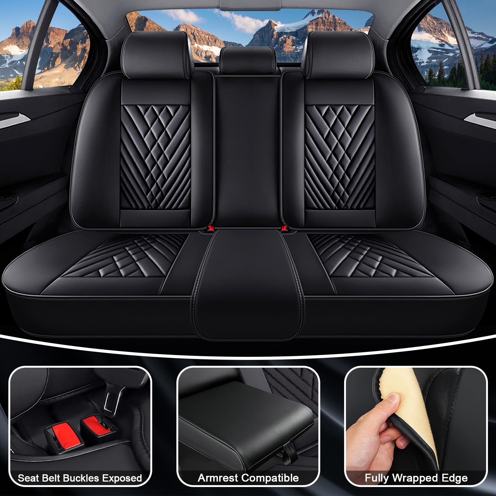 Car Seat Covers for Ford Ranger 2000-2025 Waterproof Nappa Leather Car Seat Protector Comfortable and Anti-Slip Car Seat — view 4