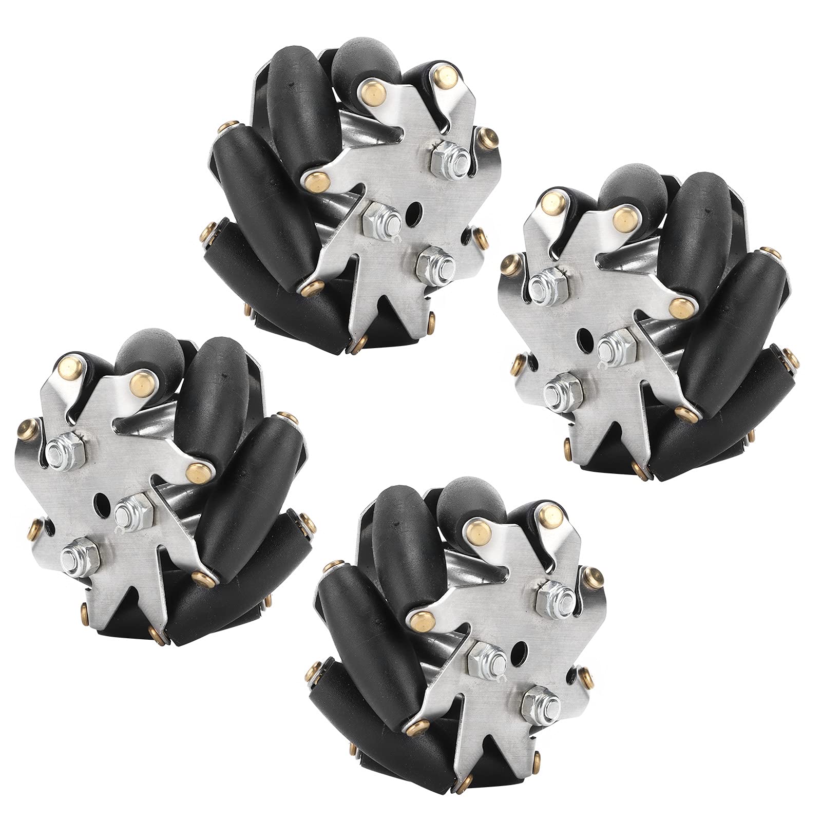 VGEBY Ruota Motrice per Auto RC, Ruote Mecanum in Acciaio Resistente da 4 Pezzi da 48 Mm Set Ruote Sinistra e Destra per Auto Robot 14209 Accessori per modellini di