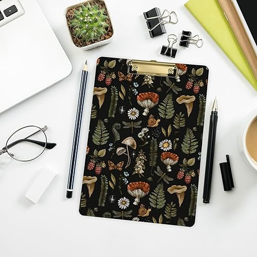 Miniatura 7 de Portapapeles de hongos, diseño de moda, tamaño carta, portapapeles de plástico para estudiantes, niños, mujeres y hombres, tablero de clip acrílico