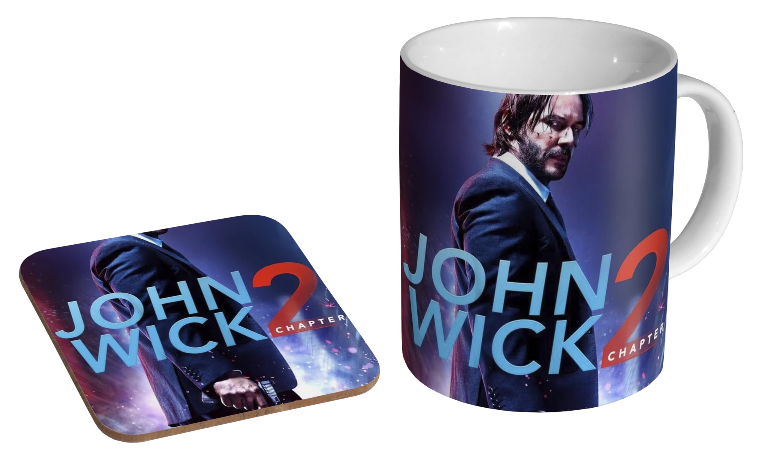 glades John Wick Chapter 2 - Ceramic Coffee Mug + Coaster Gift Set