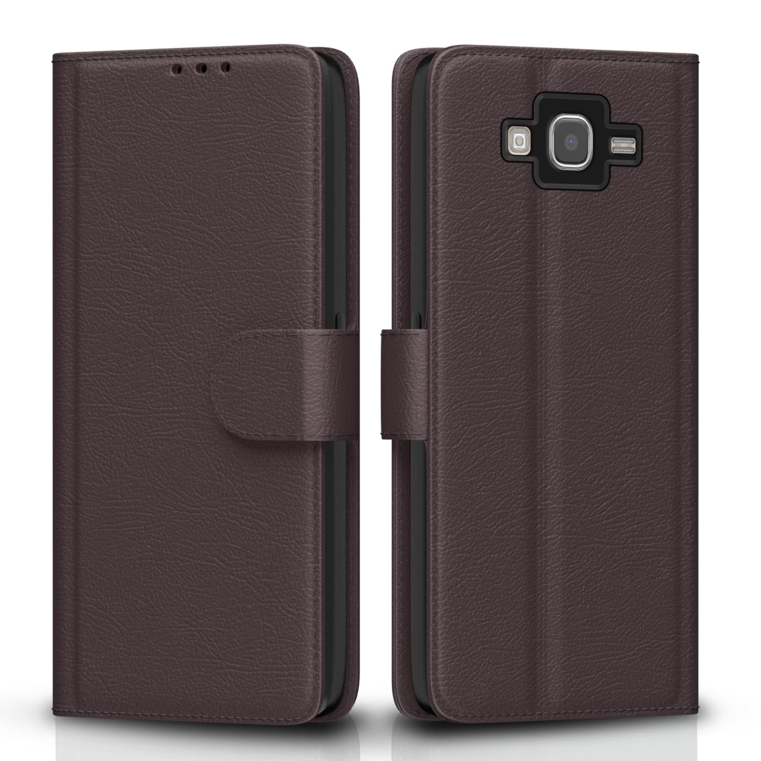 Pikkme Samsung Galaxy J7 2015 / J7 / J7 Nxt Flip Case Leather Finish | Inside TPU with Card Pockets | Wallet Stand and Shock Proof | Magnetic Closing | Complete Protection Flip Cover (Coffee)