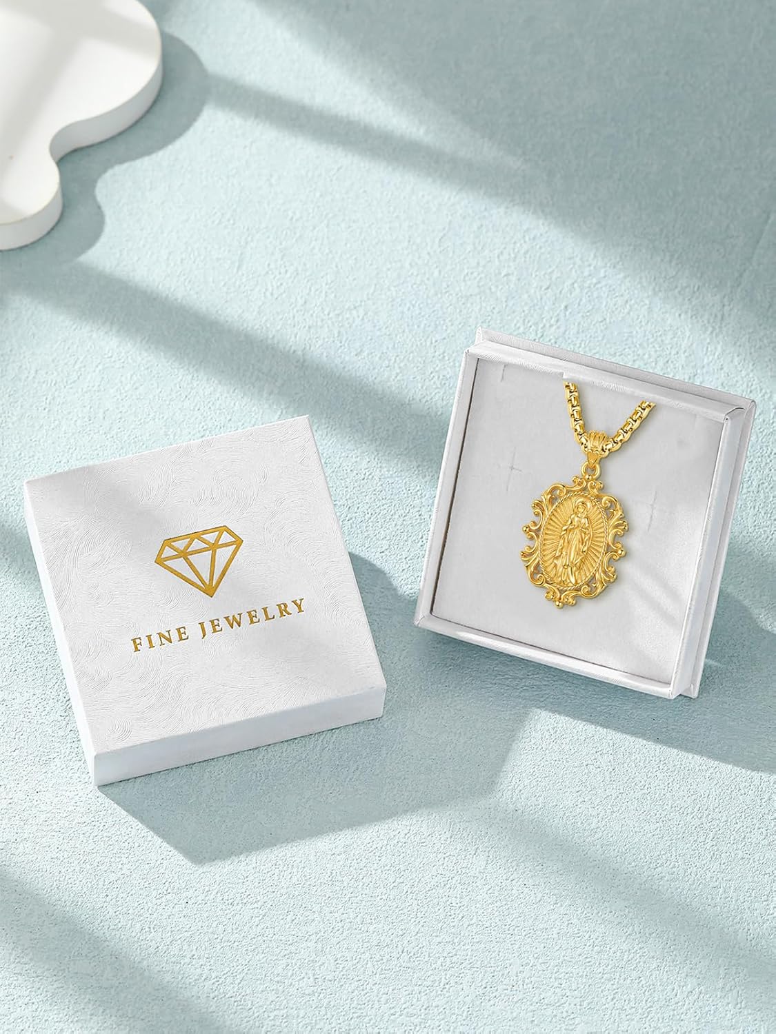 14K Gold Plated Virgin Mary Necklace Cross Necklace for Women Christmas Jewelry Wedding Anniversary Birthday Gifts for Wife Her Mom - Image 6