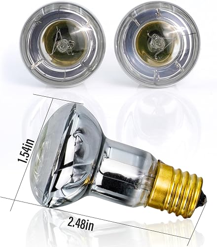 IoF Paquete de 4 bombillas de lava de 40 W, 120 V R39 E17 40 W 4 piezas de repuesto para lámparas de lava, lámparas con purpurina, incandescentes,