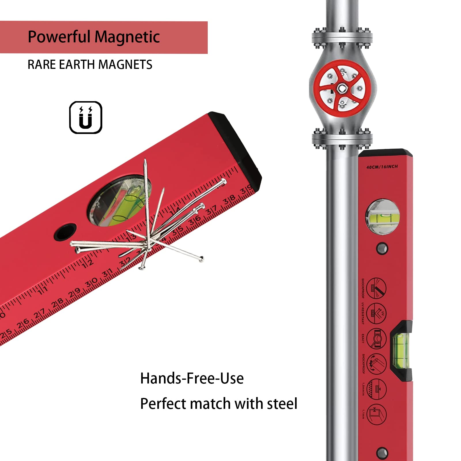 BETHEL Torpedo Level - 16" Magnetic Level -3