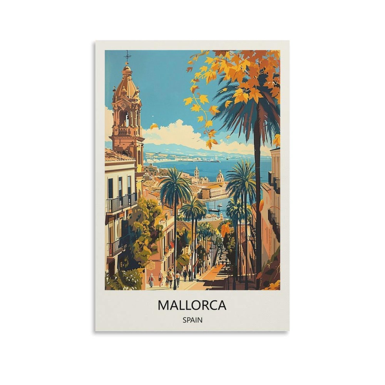 YJNENG Canvas Art Picture Mallorca Spain Wall Decor Art Painting Posters Modern Family Decorative Poster 08x12inch(20x30cm)