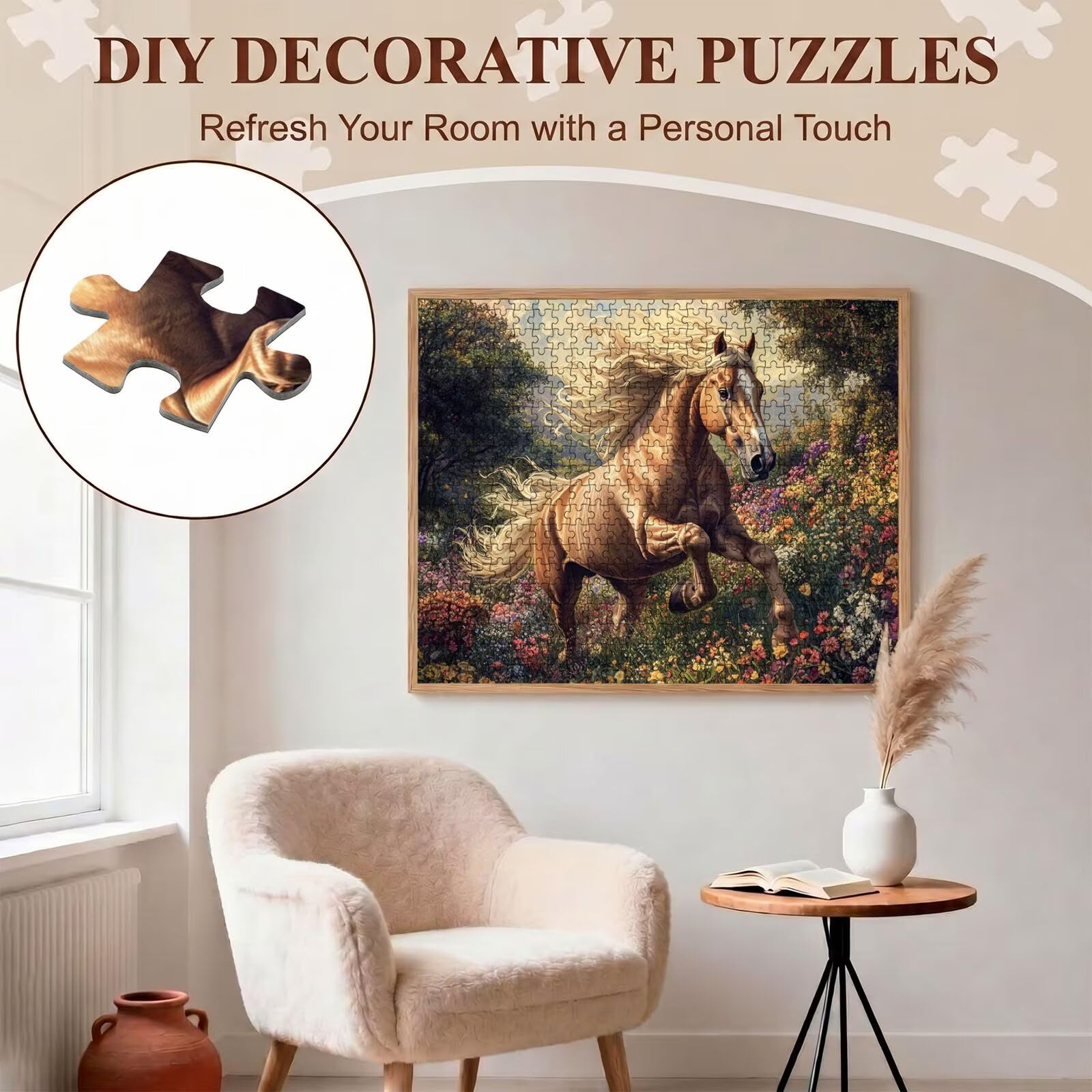 Puzzle 5000 Pezzi Classici, Puzzle cavallo rurale-2 156 x 105 cm, Gioco Educativo e Antistress in Legno con Poster Incluso, Ttività DIY per Famiglia, Regalo per Appassionati, Decor Parete Casa, f0-663