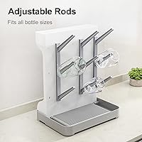 Vista 6 de GoMaihe Estante de secado de biberones: soporte vertical para secador de botellas que ahorra espacio, soporte de almacenamiento para accesorios