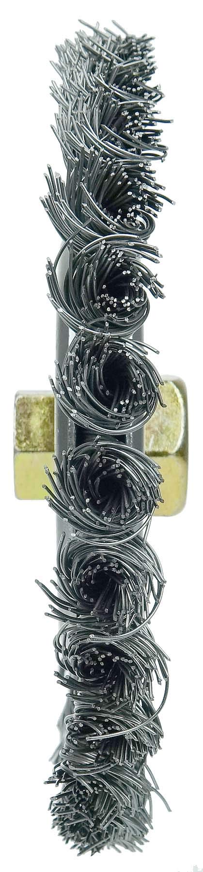 Weiler 79804 Dually Filler Pass soldadura de alambre de acero cepillo de limpieza, 6 ", 0,23 Fill, 5/8" -11 unc double-hex tuerca (Pack de 5)