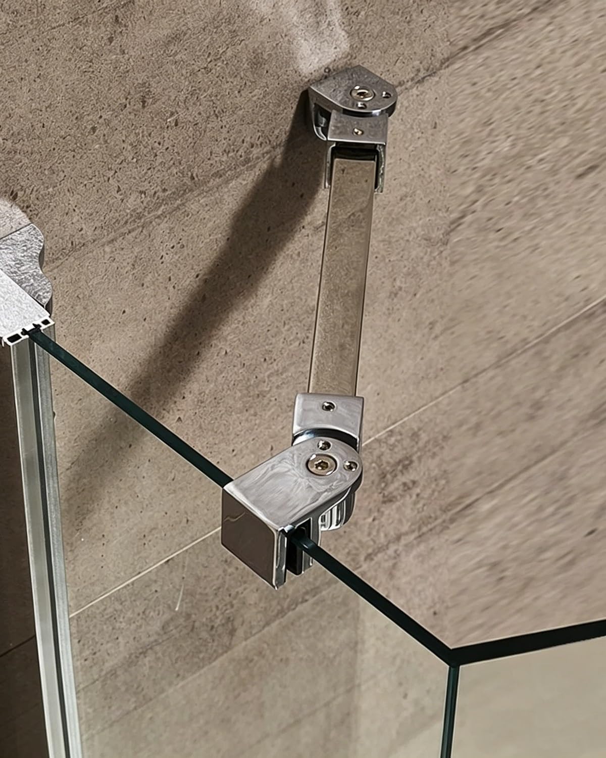 Barra de soporte de cristal para mampara de ducha con ángulo ajustable