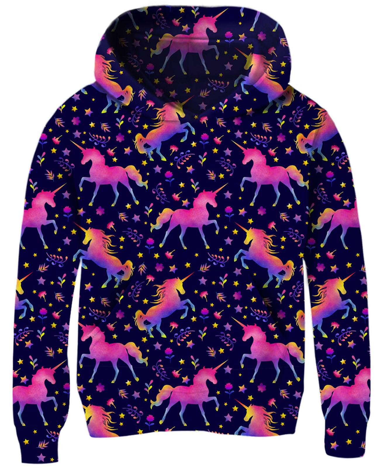 Teens Cool Purple Unicorn Pullover Sweater for Girls Fasion Pink Flower Hoodies 13 14 Years Juniors 3D Starry Galaxy Long Sleeve Spring Outfits Young Boys School Loose Fit Sports Sweatshirts,Big Kid