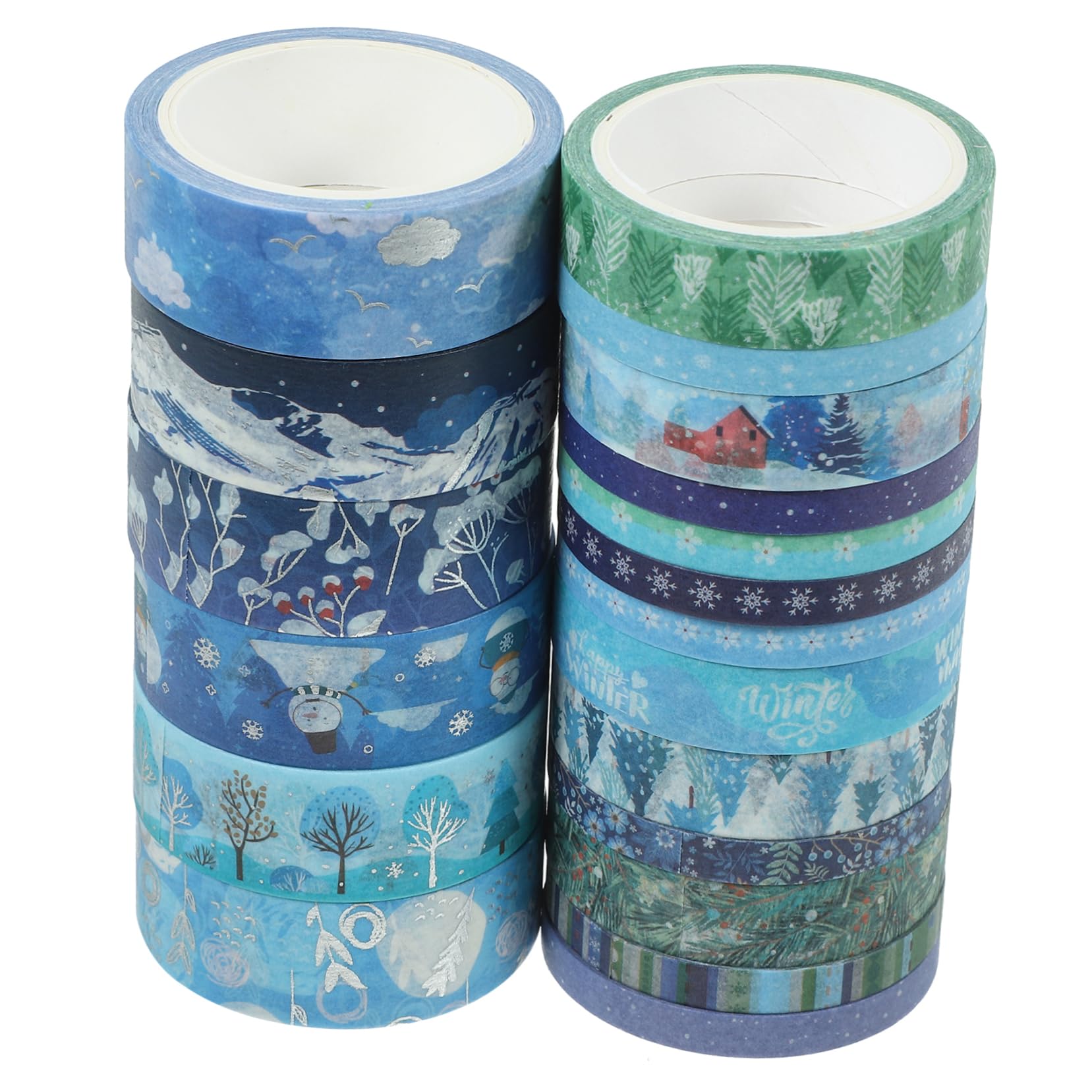 76rollen Washi Tape Für Weihnachten Dekoratives Klebeband Für Scrapbooking Und Geschenkverpackung Winterliche Designs Mit Silberner Prägung Für Kreative Bastelprojekte