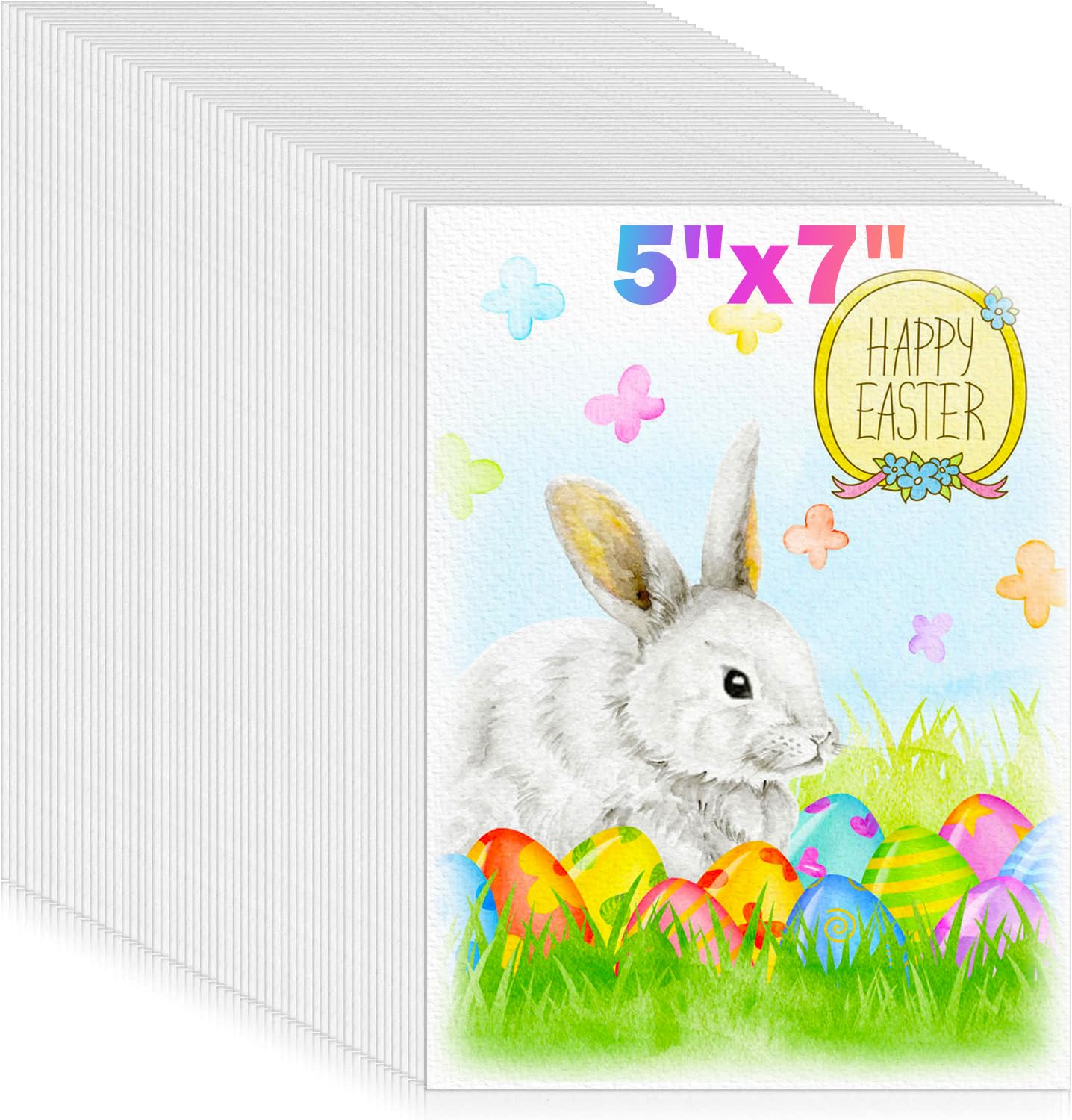 128 Sheets Watercolor Paper Bulk, 5"x7" Cold Press White Water Color Paper