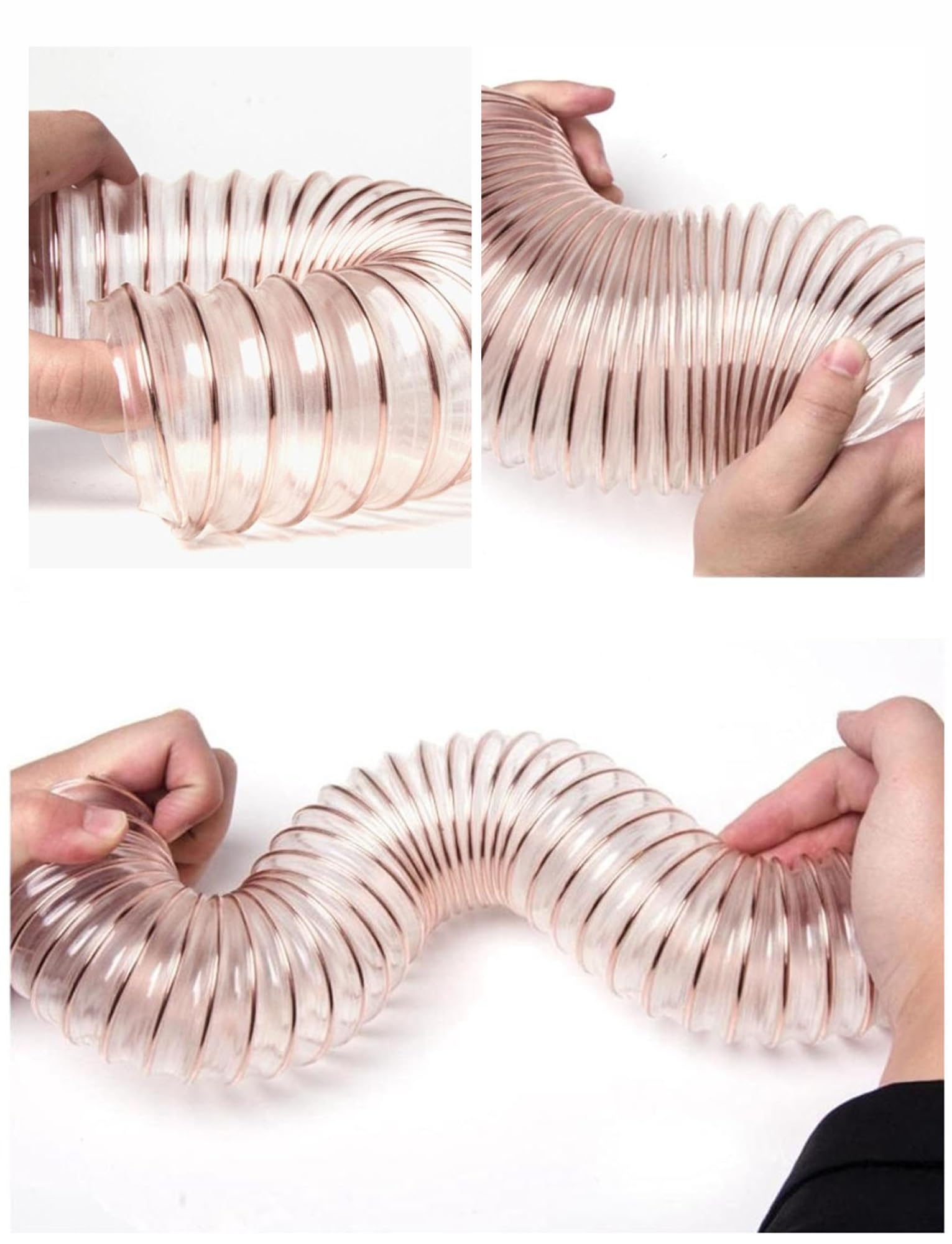 Manguera de conducto, tubo flexible transparente para extracción de polvo y control de humos, resistente a pinchazos, ideal para talleres y uso industrial