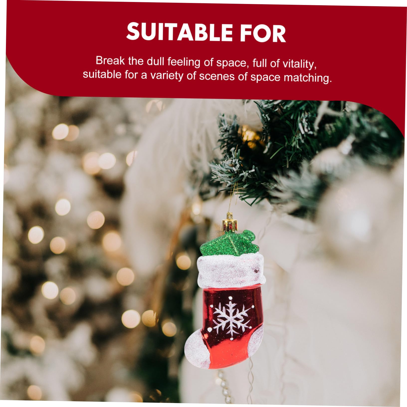 Amosfun Weihnachtskugel 5 Sätze Christbaumschmuck Weihnachtsdeko Weihnachts Party Weihnachtsstiefel Dekorationen Hängende Weihnachtskugeln Weihnachtsbaumschmuck Zum Aufhängen Rote Anhänger 6 Stück * 5