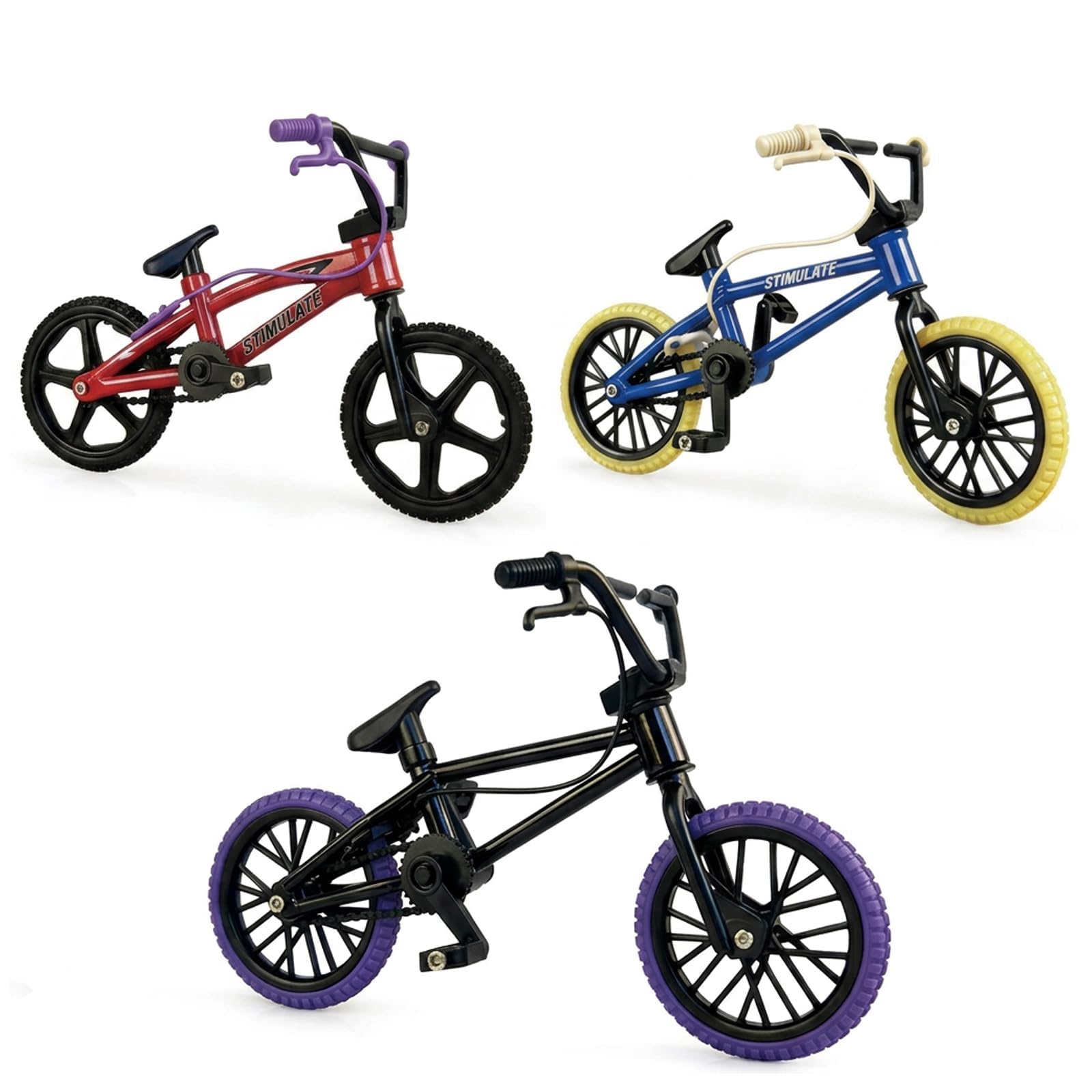 GYTFOG 3Pcs Mini Mountain Bikes, Mini Bicycle Model, Finger Bike Models